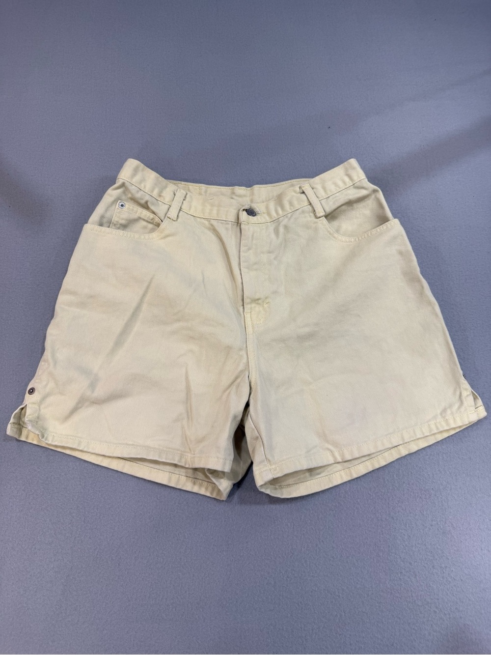 Gitano Vintage High-Waist Women's Shorts - Cream Yellow